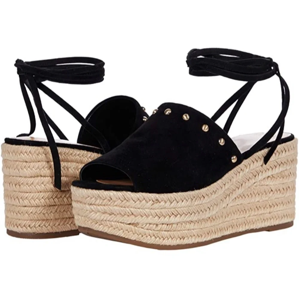 🆕{Marc Fisher} Verena Studded Suede Espadrilles - Picture 16 of 17